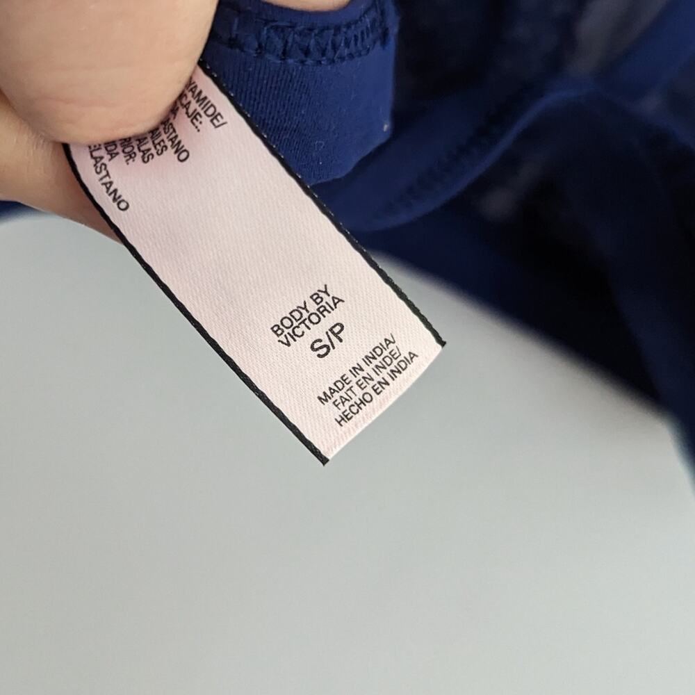 Victoria's Secret Navy Lace Bralette Small Sexy Semi Sheer - Picture 5 of 7